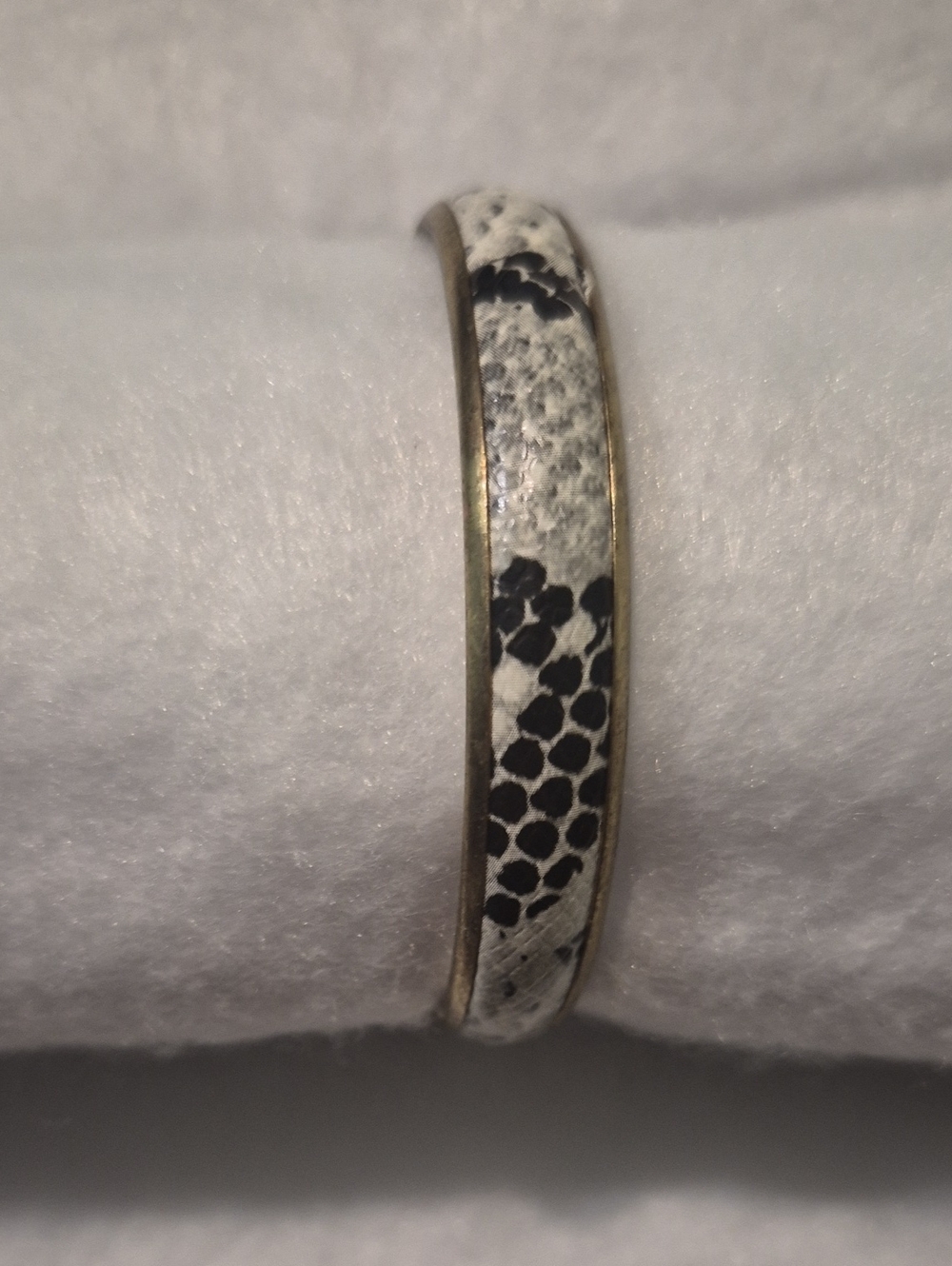 Black and White Snake Print Bangle Bracelet